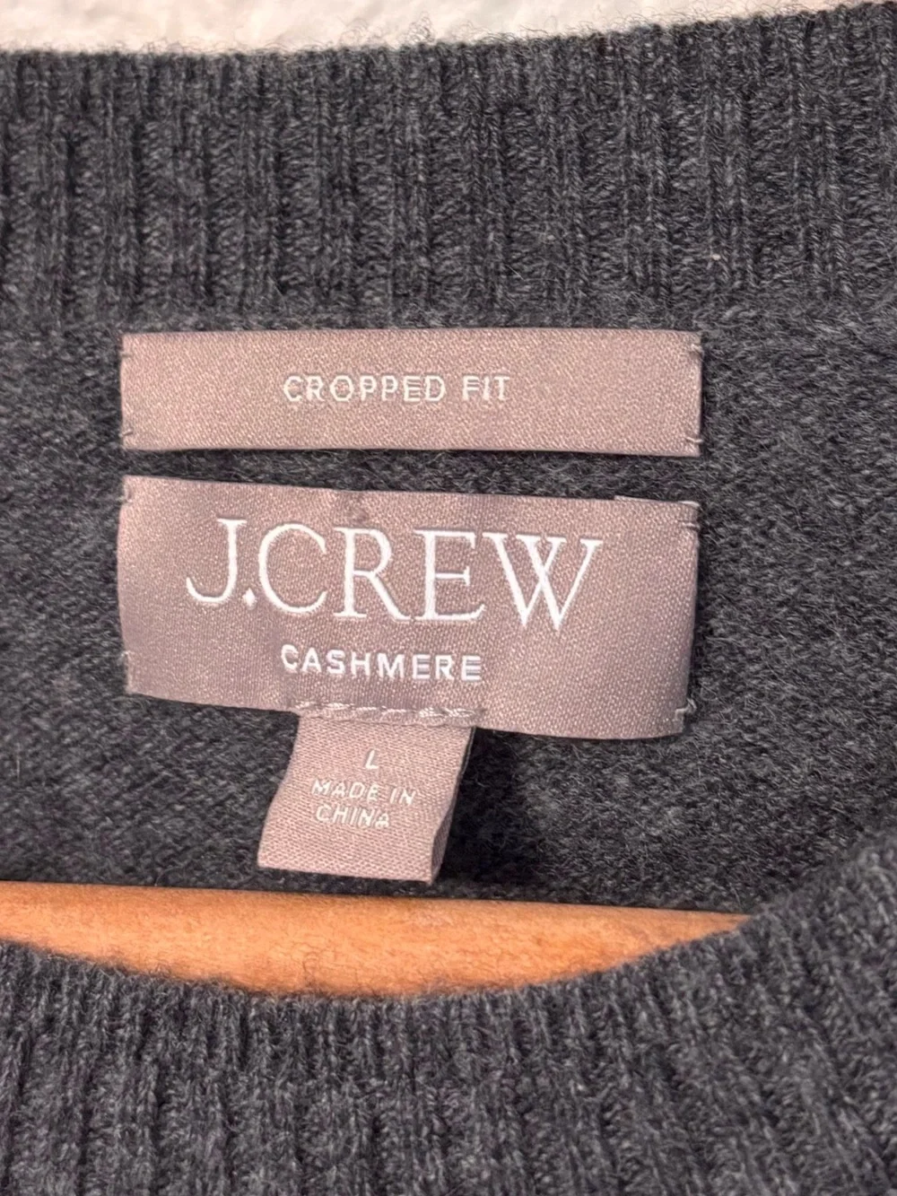 J. Crew Cropped Fit Cashmere Pullover Large